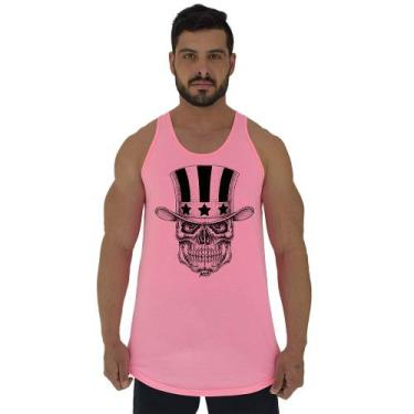 Imagem de Regata Longline Estampada Masculina MXD Conceito Caveira com Cartola, 