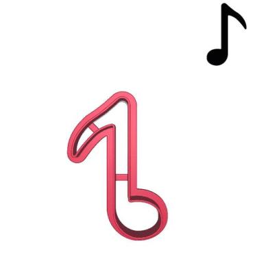 Imagem de Cortador Contorno Nota Musical Colcheia Música - DOCE IMPRESSO, 5,5cm