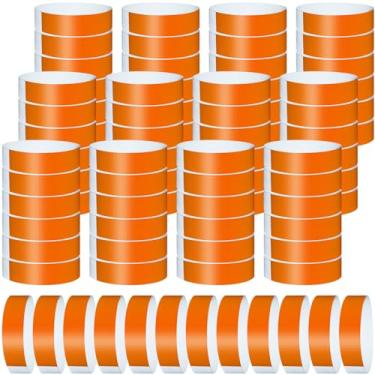 Imagem de 1200 pulseiras de papel para eventos de cor neon pulseiras de identificação de concerto pulseiras de papel pulseiras de evento pulseiras de mão para festa (laranja)