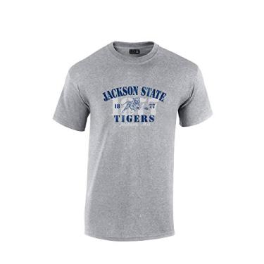 Imagem de Camiseta de manga curta 100% algodão Jackson State Tigers Faculity, cinza atlético, P