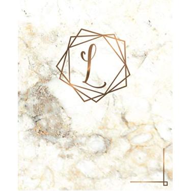 Imagem de L Monogram Journal and Notebook: Blank Lined Book Personalized with the Initial L on Marble Design