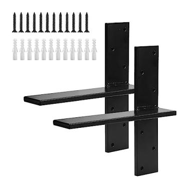 Imagem de Cskunxia Pacote Com 2 Suportes De Prateleira Suspensos Grátis, Suportes De Prateleira Em T Para Serviços Pesados Com Parafusos, Suportes De Prateleira Flutuantes, Suportes De Bancada De Granito, Supor