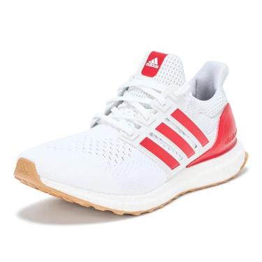 Imagem de adidas Ultraboost 1.0 Tênis masculino, branco/Better Scarlet/Gum, tamanho 39