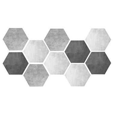 Imagem de Adesivos de Parede Hexagonais Antiderrapantes Impermeáveis, Adesivos de Azulejo Cerâmico Autoadesivos para Decoração de Piso de Parede