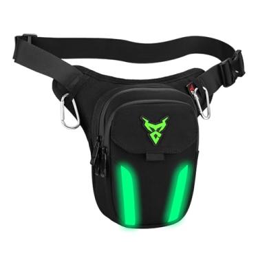 Imagem de Bolsa de perna de motocicleta, cinto de coxa, bumbum, impermeável, ciclismo, motociclista, pochete para moto, viagem, trilhas, bolso, Verde
