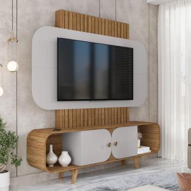 Imagem de Estante para TV Até 75 Polegadas Embaú 2 Portas Cinamomo/Off White - M