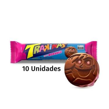 Imagem de Kit 10 Trakinas 126g por sabor, 10x Morango