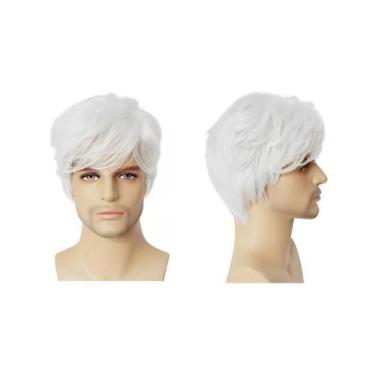 Imagem de Peruca masculina curta cosplay anime branca festas - MC PRESENTES