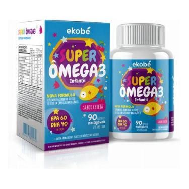 Imagem de Super Ômega 3 Kids Ekobé Epa Dha Mastigáveis Sabor Cereja, Cereja