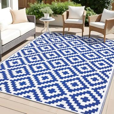 Imagem de Tapete impermeável para áreas externas OLANLY 1,5 x 2,4 m, tapete de palha de plástico para áreas externas para camping, tapete para trailer, carpete para áreas externas para varanda, deck, quintal