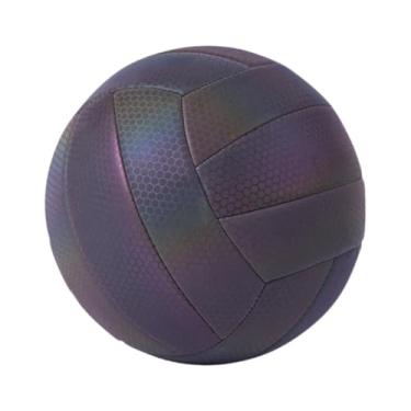 Imagem de menolana Bola Oficial de Vôlei Holográfico Bola Luminosa de Vôlei Externa Tamanho 5 Bola de Vôlei de Praia Padrão para Adolescentes, Preto