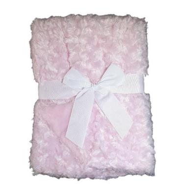 Imagem de Manta Bebe Cobertor Dupla Face 100 Microfibra 1,00 x 0,75cm Rosa Parte