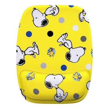Imagem de Mouse Pad Ergonomico Snoopy Fundo Amarelo Bolinhas - Maluco por Caneca