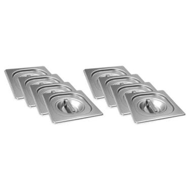 Imagem de CONJ 8 TAMPAS 1/6 Em INOX PARA Cubas Inox 1/6 ZAHAV - Original ZAHAV