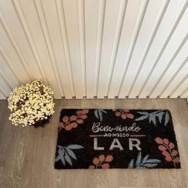 Imagem de Capacho Fibra De Coco Estampado Antiderrapante 30x60cm - Corttex - Nosso Lar