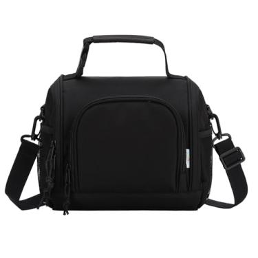 Imagem de VASCHY Lancheira para homens, lancheira grande com isolamento reutilizável, bolsa térmica para adultos/mulheres/crianças para trabalho, escola, piquenique, preta