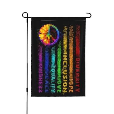 Imagem de Tie Dye Peace Kindness Peace Equalitylove Inclusion Hope Diversity Garden Flag for Outside 31.8 cm x 45.7 cm Yard Flag Decoration Banner Decor Yard Flag Gifts