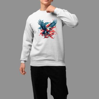 Imagem de Moletom Gola Careca Country Moda Country Inverno Blusa De Frio Aguia B