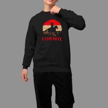 Imagem de Moletom Gola Careca Basico Masculino Casual Moda Country Inverno Blusa