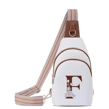 Imagem de Bolsa transversal feminina inicial bolsa de ombro pochete lateral transversal pequeno cinto de couro mochila de viagem mãe filha mãe irmã namorada melhor amiga Natal Natal presente de aniversário