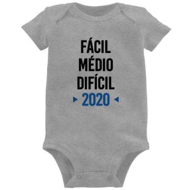 Imagem de Body Bebê Fácil, Médio, Difícil, 2020 - Foca na Moda, Cinza, P