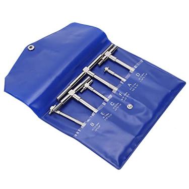 Imagem de Medidor Telescópico, 6 Peças, Medidor de Diâmetro Interno Ajustável, Metal Premium, Antiferrugem, Formato T, Dispositivo de Travamento Fácil