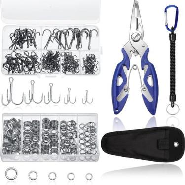Imagem de Anéis de Pesca e Garateios Skylety - Kit com 200 Anéis e 100 Garateios