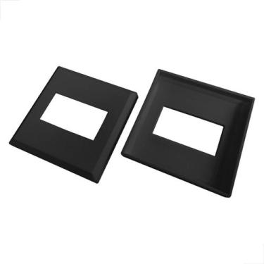 Imagem de Canopla Tubo Retangular Plastica 25x50 10 Unidade Preto - Fast Vidros