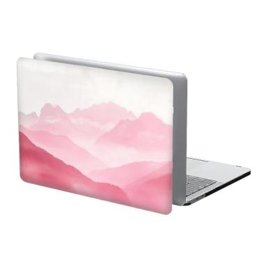 Imagem de COTAIL Compatível com MacBook Air 13 polegadas 2022 2021 2020 capa rígida de plástico para MacBook Air 13 polegadas, 13.3 Pro (A1706/A1708/A1989/A2159/A2289/A2338), montanhas rosa e branca