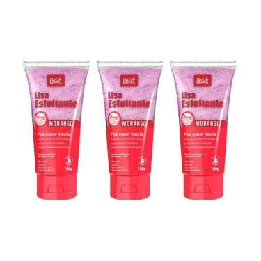 Imagem de Creme Esfoliante Soft hair 180g Lisa Morango - Kit C/ 3un