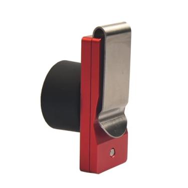 Imagem de LAKE OF FIRE Suporte de giz de bilhar para bilhar, suporte de giz para tacos de sinuca com clipe magnético para cinto, acessórios de bilhar círculo (vermelho)