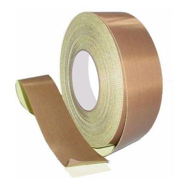 Imagem de Fita Marrom Teflon P/ Seladoras Com Adesivo 40mm X 1metro - STN Online