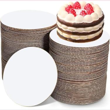 Imagem de Generic [20/40/100 peças] Tábua de bolo branca redonda de 20,3 cm, tábuas de base circulares de bolo descartáveis, bandeja de placa de pizza de papelão... (40 peças brancas), PAN20180020015