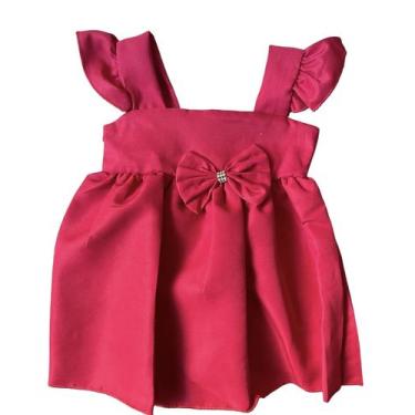 Imagem de Vestido Infantil Bebê Menina Luxo com Tiara - Link SA Store, Vermelho