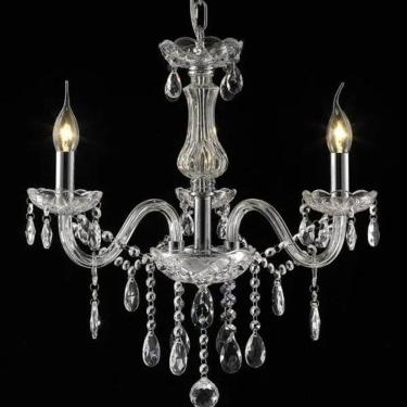 Imagem de Lustre 3 Braços Cristais Transparente 52cm 3E14 LU-016/3.52 Mais Luz