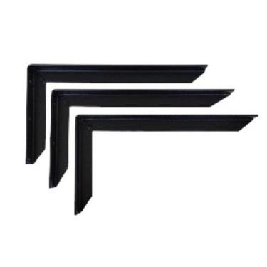 Imagem de Conjunto 3 Suportes Mão Francesa Reforçada 30 Cm na Cor Preta - Multi 