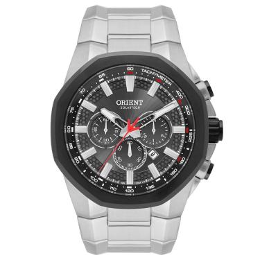 Imagem de Relógio ORIENT solar cronógrafo preto prata MBSSC267 G1SX