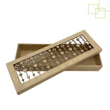 Imagem de Caixinha Estilo Bis em MDF Presente Lembrancinha Tema Corações 22x7x3 