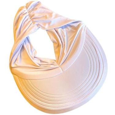 Imagem de Viseira Turbante Feminina  Aba Elegância Praia Luxo - RIKABUNI, Branco