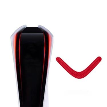 Imagem de Compatível com console PlayStation 5 autoadesivo luminoso gradiente LED Light Bar Skin Cover Adesivos para PS5 Gaming Console Acessórios (Vermelho)