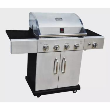 Imagem de Churrasqueira a Gás a Bafo Aço Inox ss Carrinho Americana 4 Queimadores Chaleur Devon