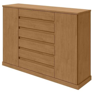 Imagem de Cômoda Vedra 7 Gavetas 2 Portas Amêndoa Clean
