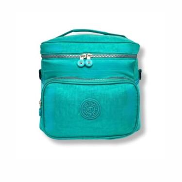 Imagem de Bolsa Térmica Quadrada Praticidade Design Moderno Bolso Térmico Ideal Para Lanches Marmitas Bebidas Transporte Fácil Alça De Ombro Ajustável Resistente Compacta Trabalho Academia Viagens (Verde Água)