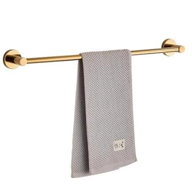 Imagem de Acessório de banheiro de aço inoxidável banhado a ouro, barra de toalha única, toalheiro, porta-toalhas, L é 45 cm