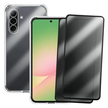 Imagem de Kit Capa + 2 Películas de Privacidade 3D para Samsung Galaxy A56 5G | Anti-Impacto | Transparente | Capinha Transparente + Película Anti Espião Para Samsung Galaxy A56