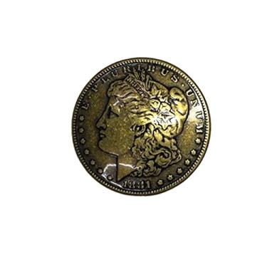 Imagem de Concho Toxic Jungle Estados Unidos Um Dólar Concho Latão Antigo 38 mm