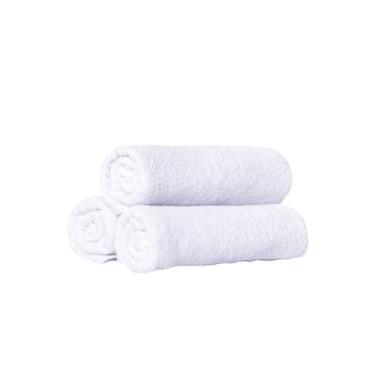 Imagem de Kit 5 Toalhas de Rosto Profissionais – Absorção e Durabilidade para 40cm x 70cm(KIT 3 TOALHAS SALÃO BRANCA)