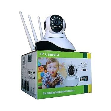 Imagem de Câmera Ip Sem Fio 360° 3 Antenas Hd Wifi Visão Noturna AlarmeCâmera IP Wi-Fi Wireless 3 Antenas Visão Noturna HD Celular Segurança Detecção Áudio 360º Rotação Monitoramento