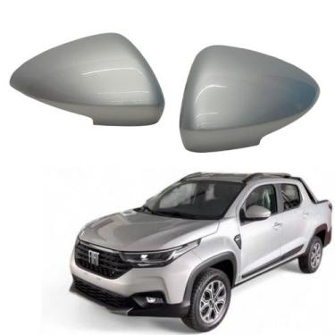 Imagem de Par Capa Retrovisor Fiat Nova Strada 2021 2022 2023 2024 2025 Prata Ba