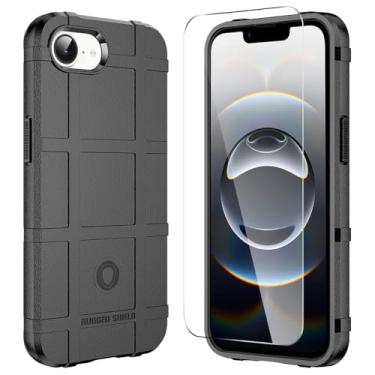 Imagem de LABILUS Capa protetora tática robusta à prova de quedas de 2,4 m TPU espesso armadura tática compatível com iPhone 16e (6,1 polegadas) - preto escuro